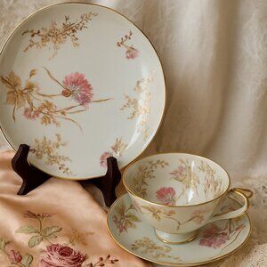 Bareuther Bavaria Porcelain | Tea Set | Cup, Saucer & Plate | Gilded Floral